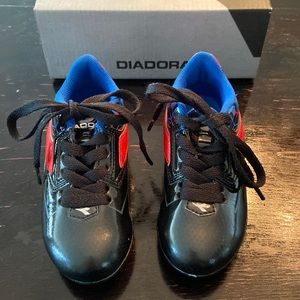 Diadora Kids Black, Red & Blue Athletic Sneakers